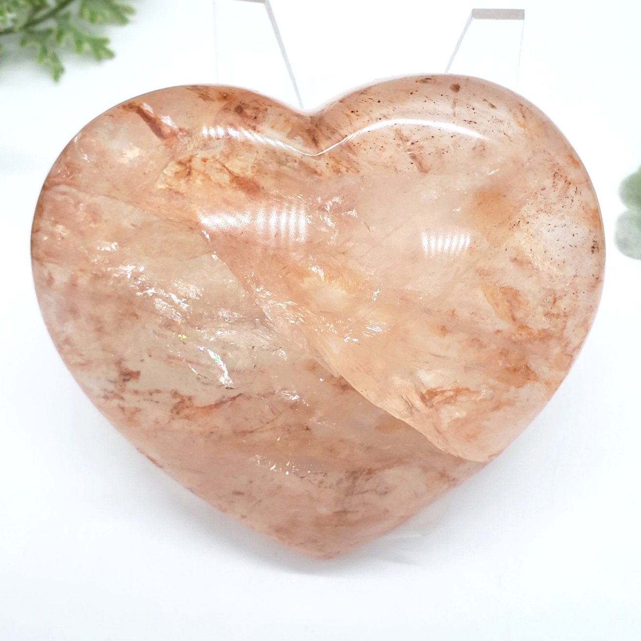 *Hematoid Quartz Large Heart - 118mm - Crystal Happenings