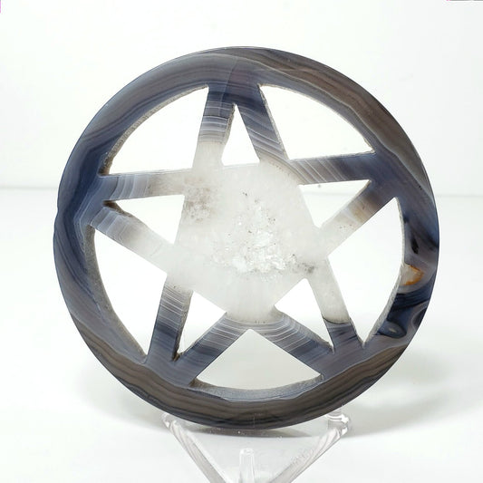 Druzy Agate Pentagram