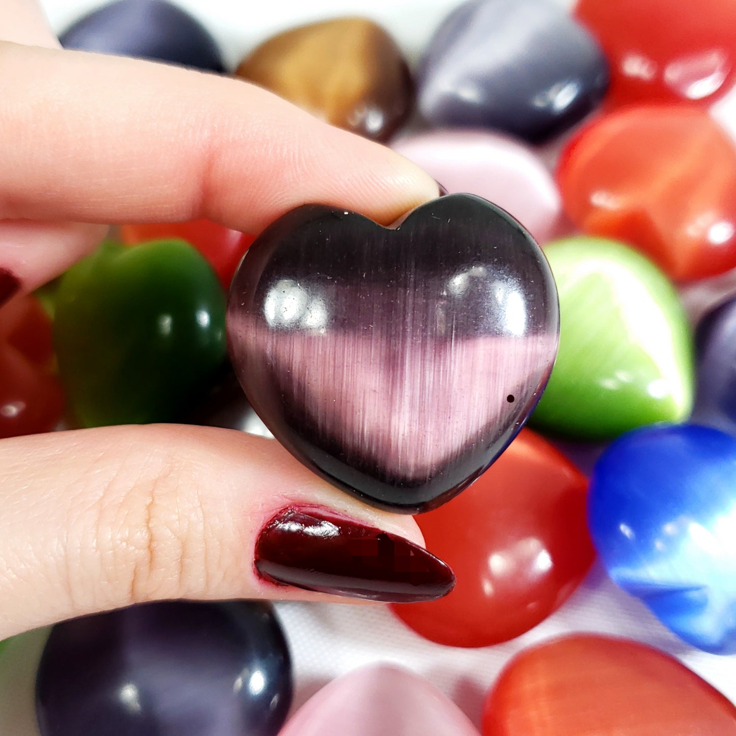 Cat's Eye 30mm Heart, assorted colors