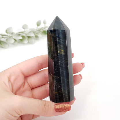 Blue Tiger Eye Point – Focus, Protection & Inner Strength