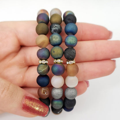 Druzy Agate Bracelet in Autumn Colors - Bling or No Bling