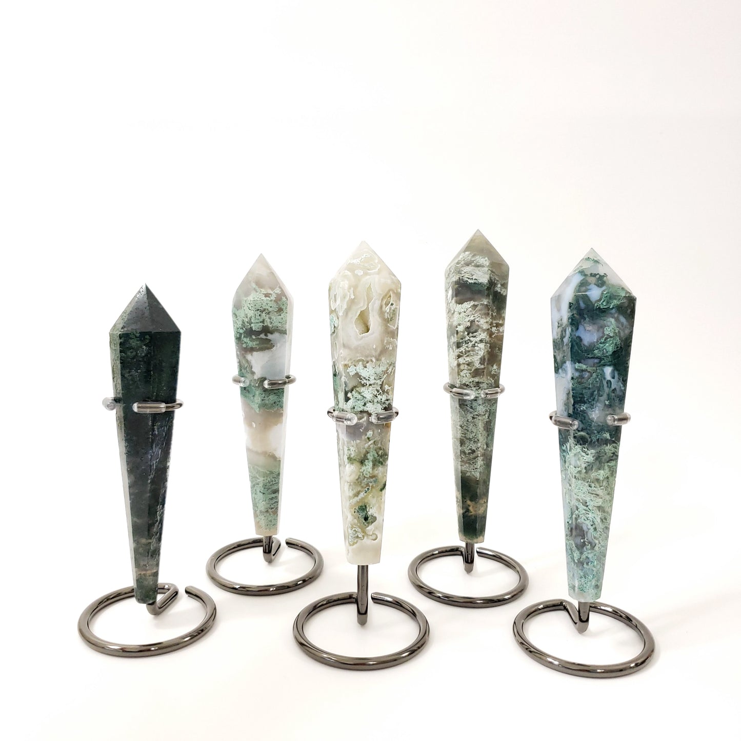 Green Moss Agate Scepter for Grounding, Growth and Emotional Balance