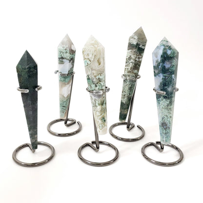 Green Moss Agate Scepter for Grounding, Growth and Emotional Balance