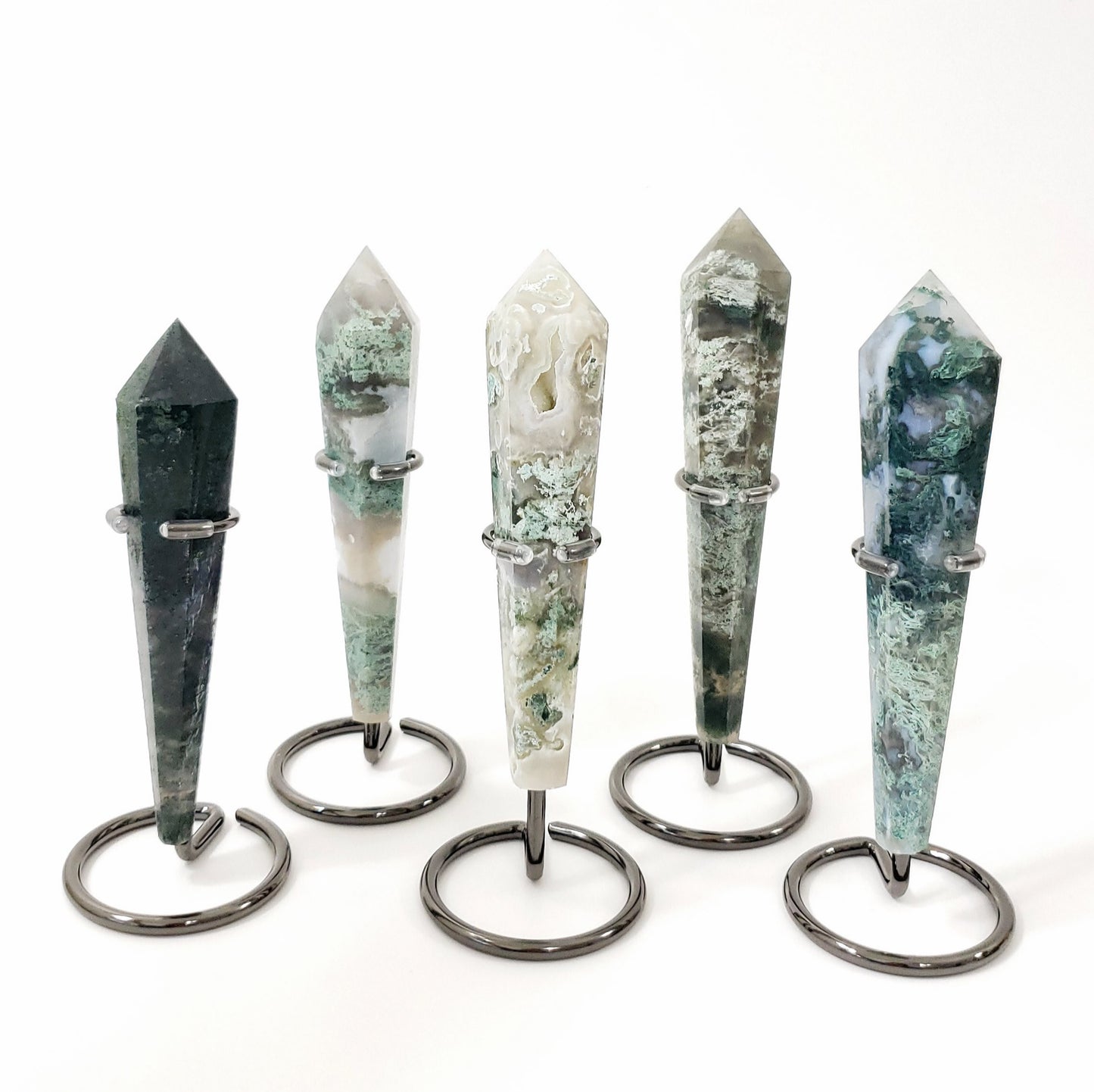 Green Moss Agate Scepter for Grounding, Growth and Emotional Balance