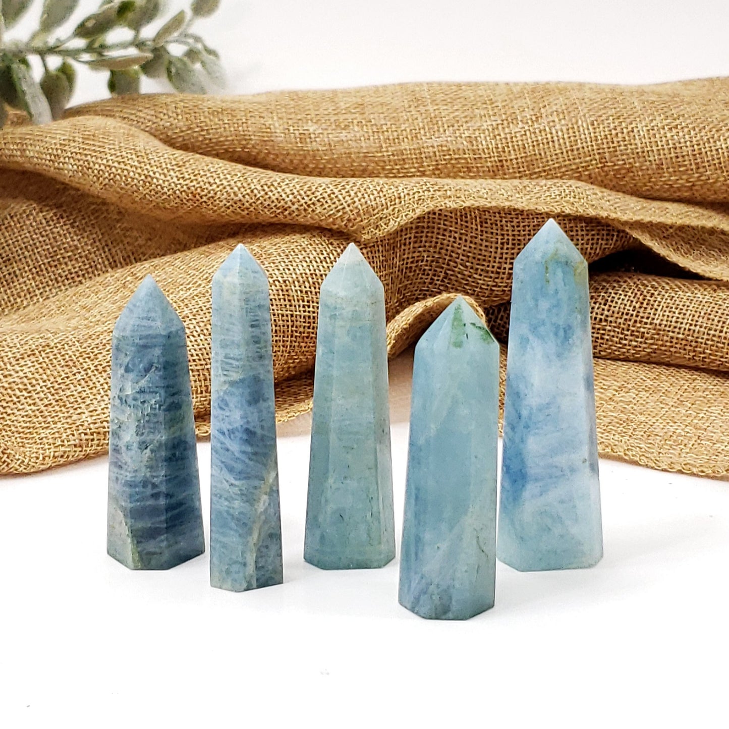 Aquamarine Crystal Points for calm, balance and communication