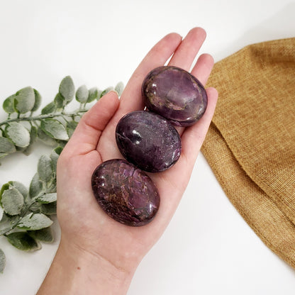 Small Ruby Palm Stones for Grounding and Heart Energy