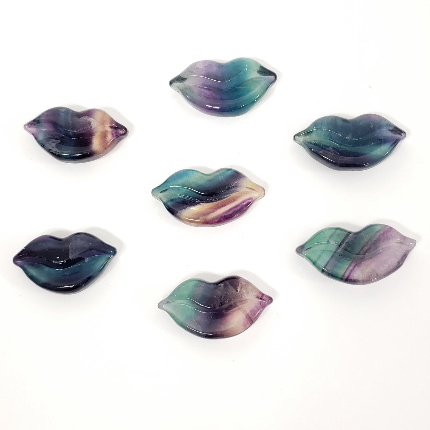 Rainbow Fluorite Crystal Lips – Playful Energy &amp; Healing Vibrancy