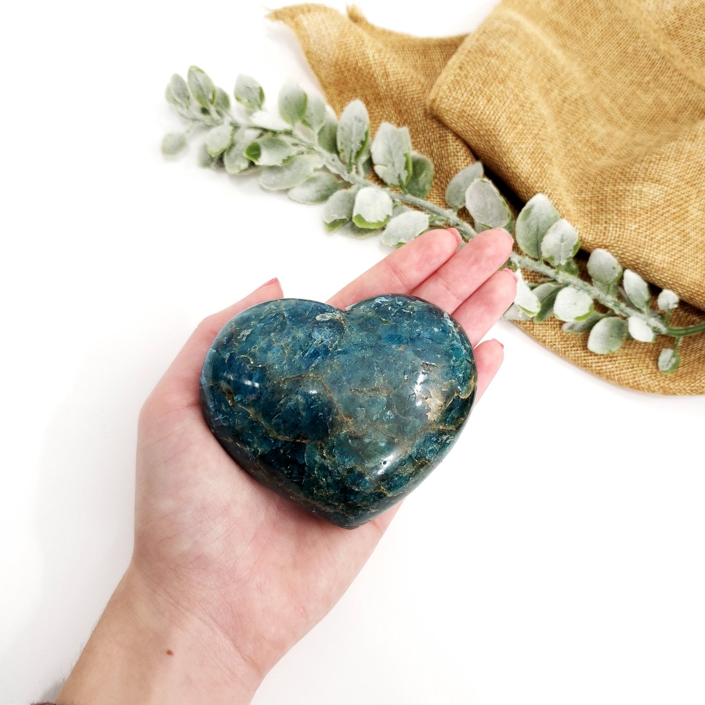 Blue Apatite Heart for Clarity, Inspiration and Connection