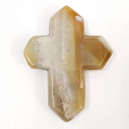 Druzy Agate Crystal Cross for Emotional Balance and Peace