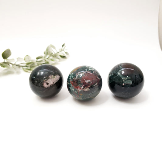 African Bloodstone Sphere – Strength, Grounding & Energetic Renewal