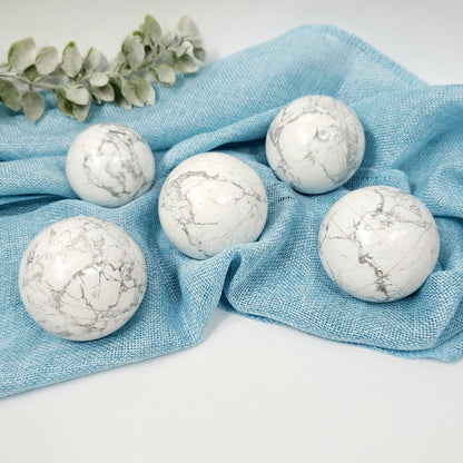 White Howlite Sphere | Crystal for Calm, Patience and Balance