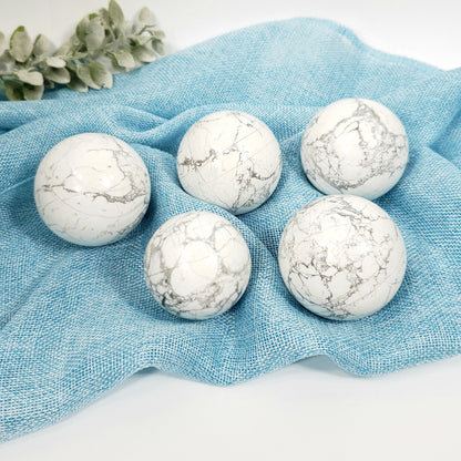 White Howlite Sphere | Crystal for Calm, Patience and Balance