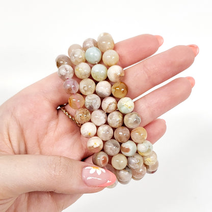 Flower Agate 6mm Beaded Bracelet for Growth and New Beginnings