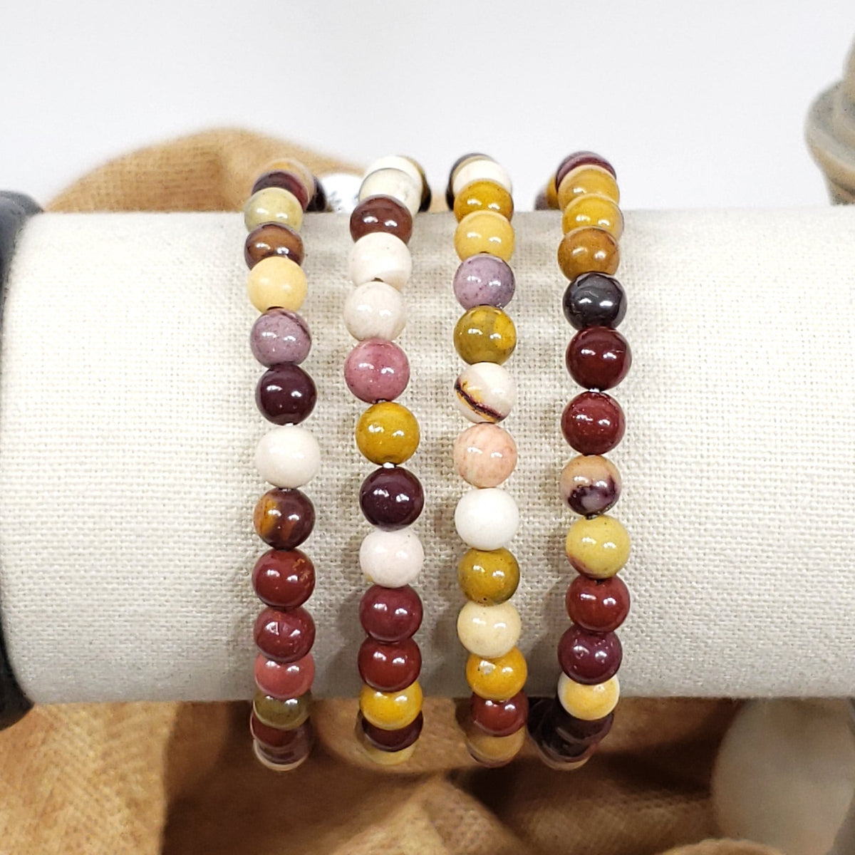 Mookaite 4mm Beaded Bracelet for Grounding and Clear Direction