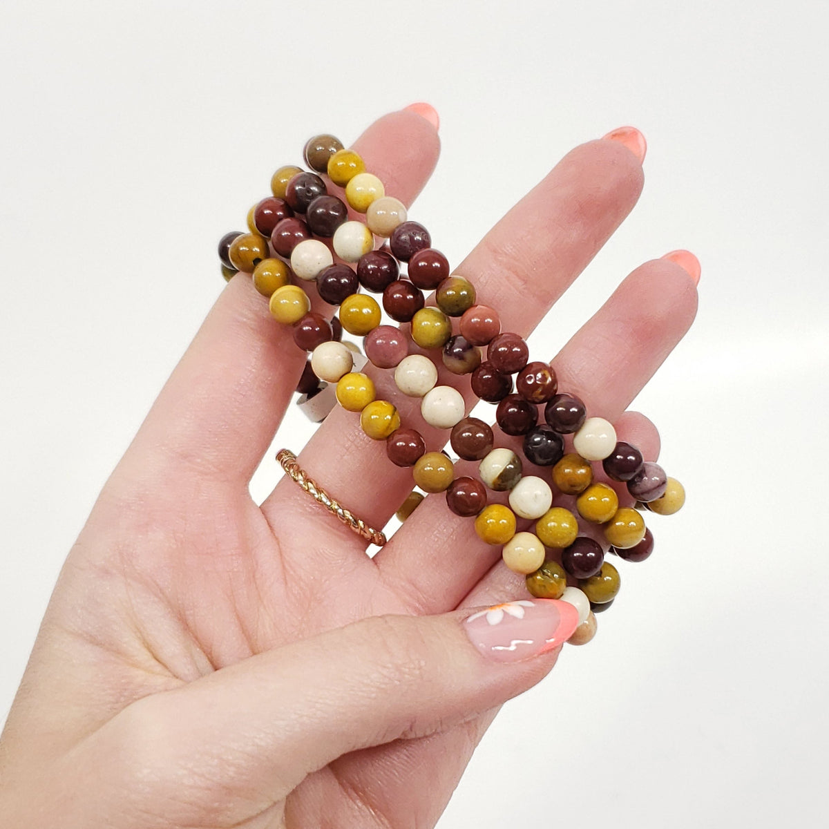Mookaite 4mm Beaded Bracelet for Grounding and Clear Direction