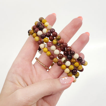 Mookaite 4mm Beaded Bracelet for Grounding and Clear Direction