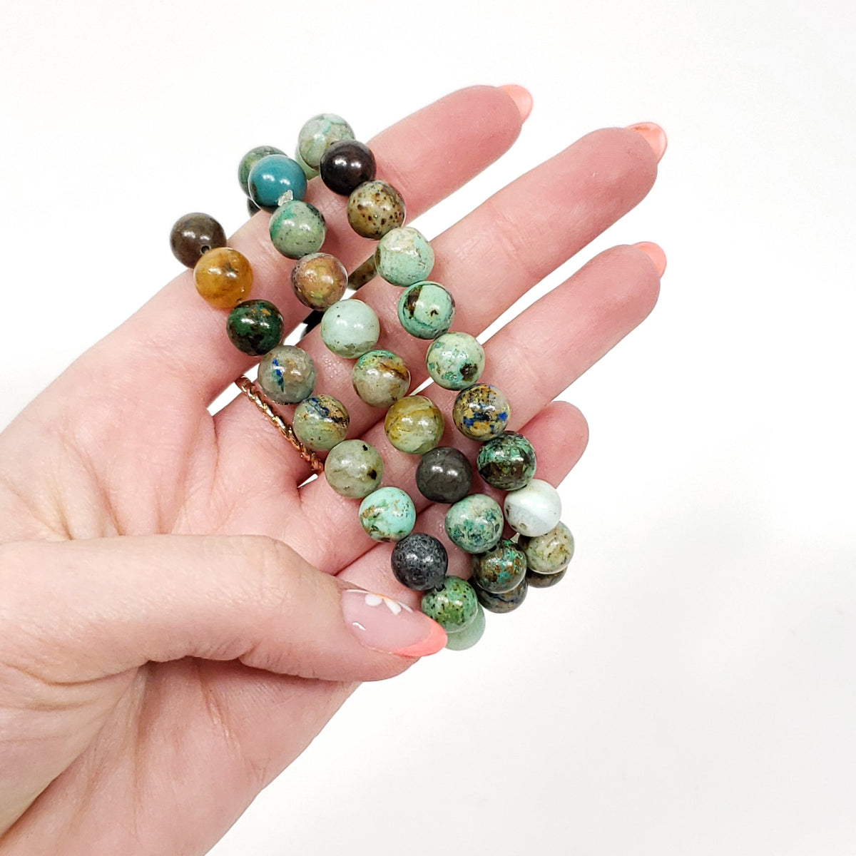 Chrysocolla 8mm Beaded Bracelet for Calm and Communication