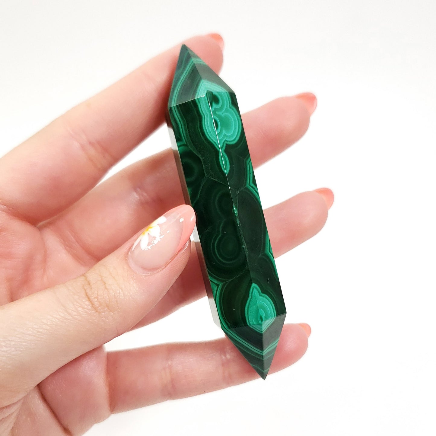 Double Terminated Malachite Crystal Point for Transformation and Healing