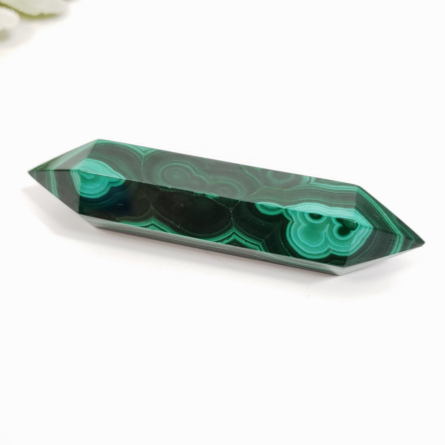 Double Terminated Malachite Crystal Point for Transformation and Healing