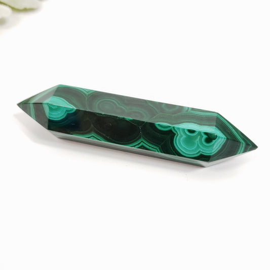 Double Terminated Malachite Crystal Point for Transformation and Healing