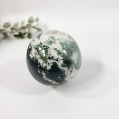 Green Moss Agate Sphere for Renewal, Balance and Steady Growth