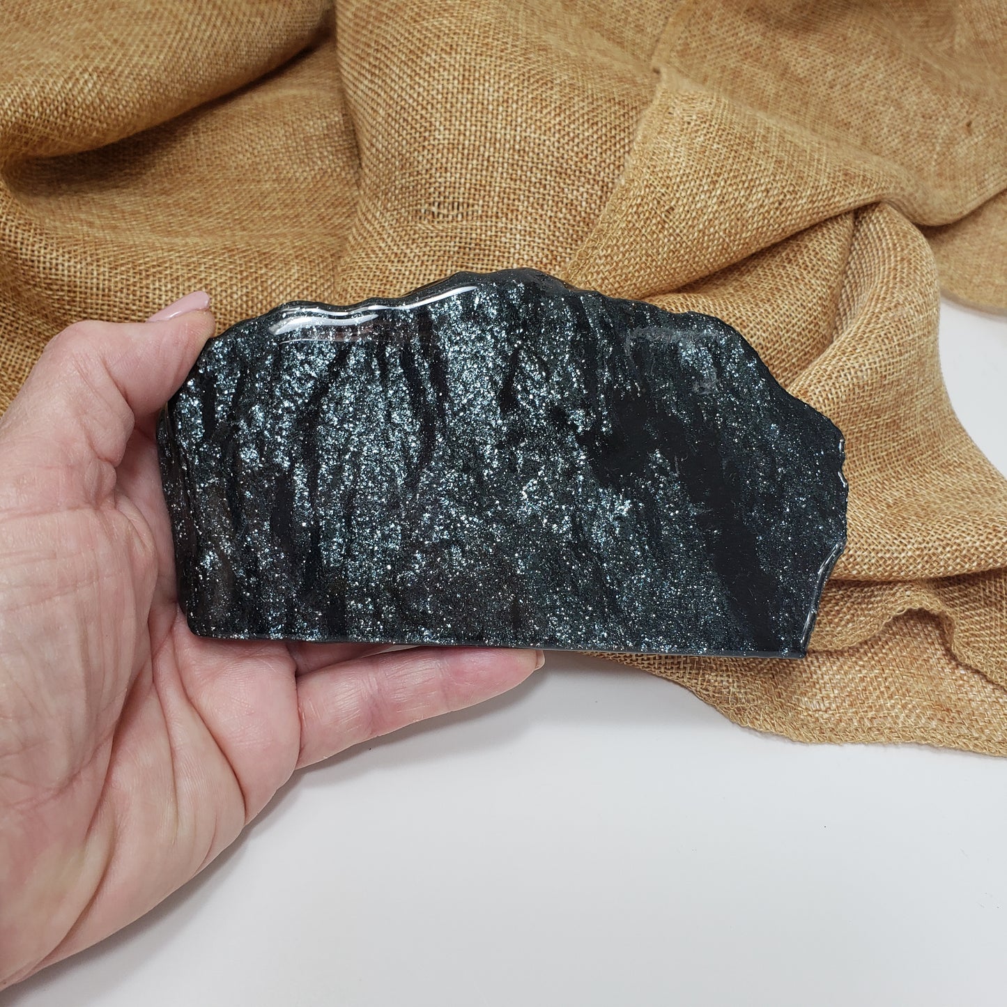 Specular Hematite Slab for Grounding, Focus, and Steady Strength