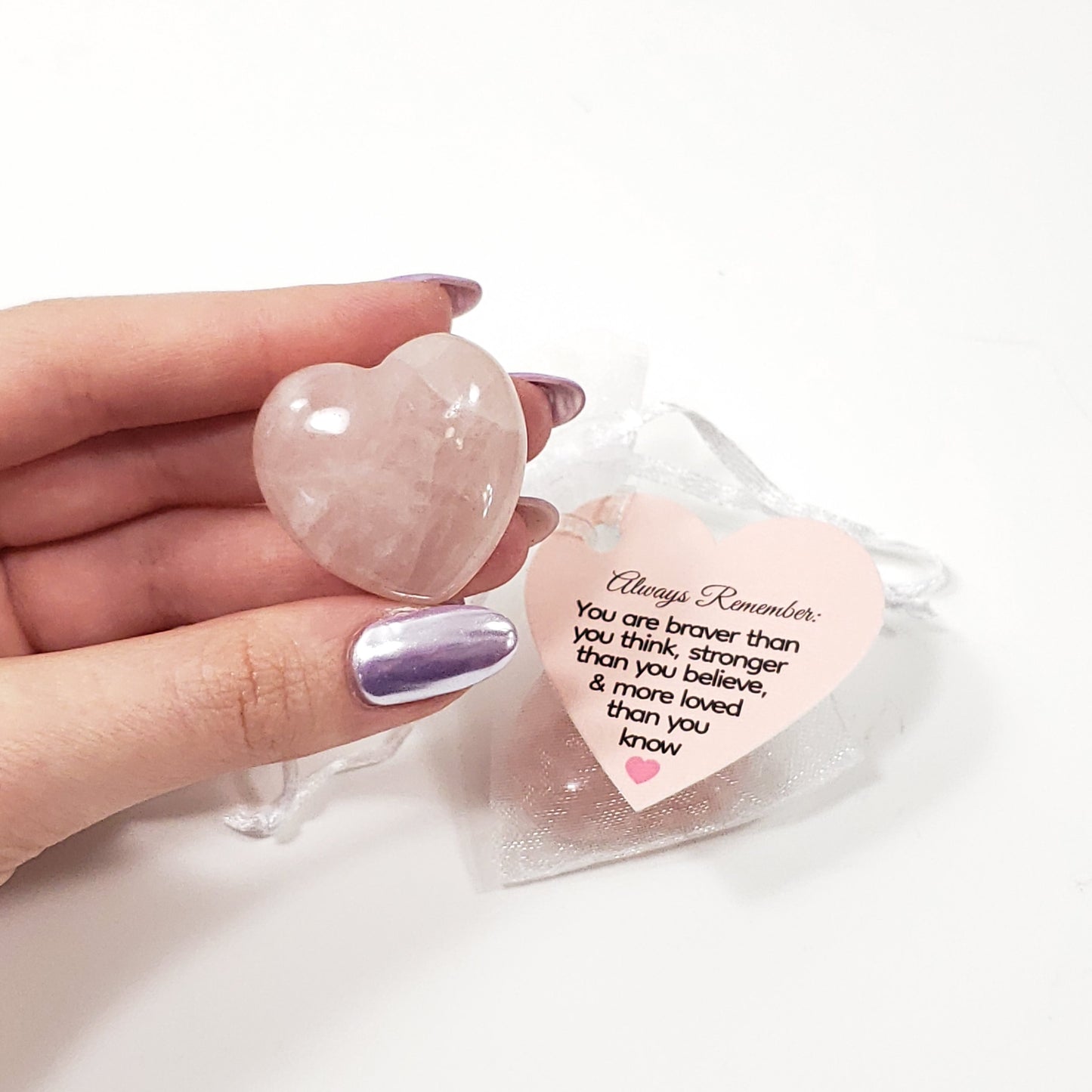 Rose Quartz Pocket Hug Heart – Gift-Ready Love and Comfort