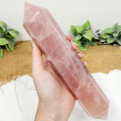 XL Rose Quartz Double Terminated Point for Love and Harmony