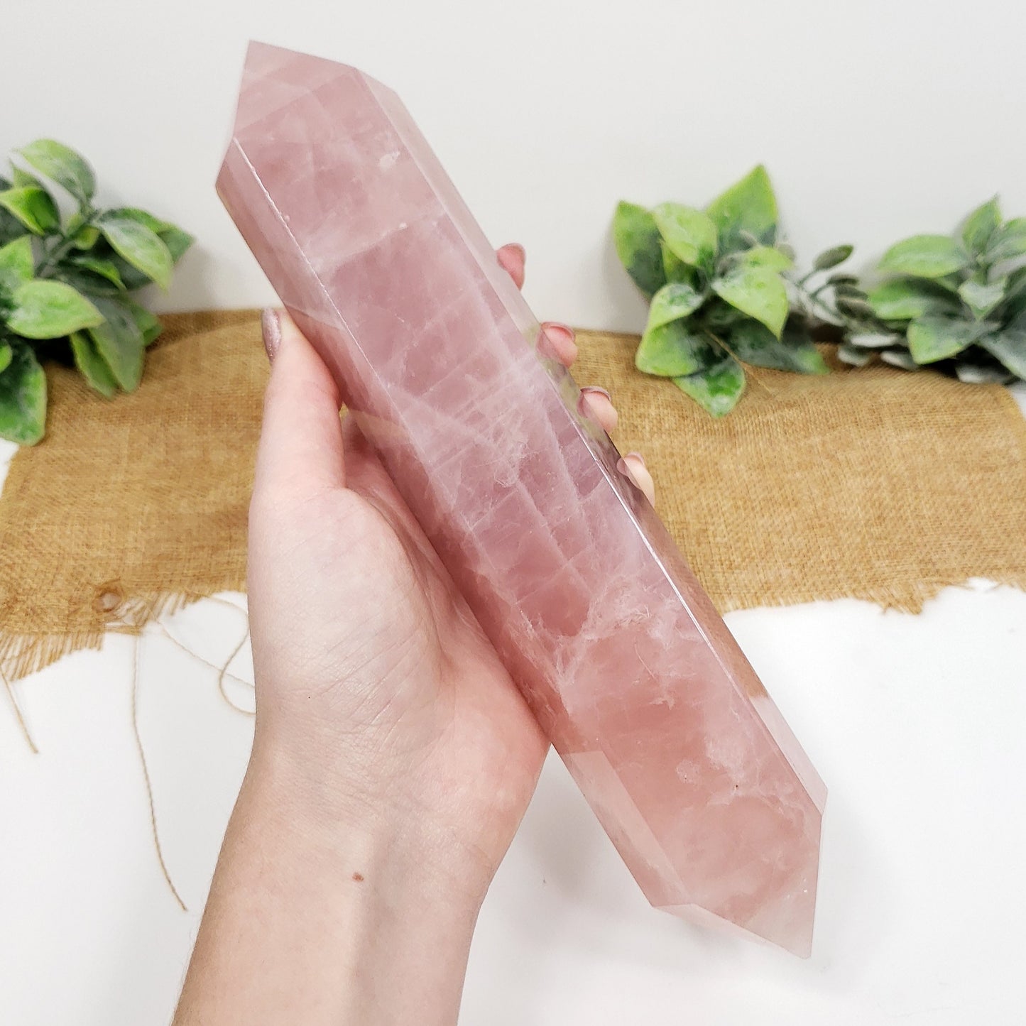 XL Rose Quartz Double Terminated Point for Love and Harmony