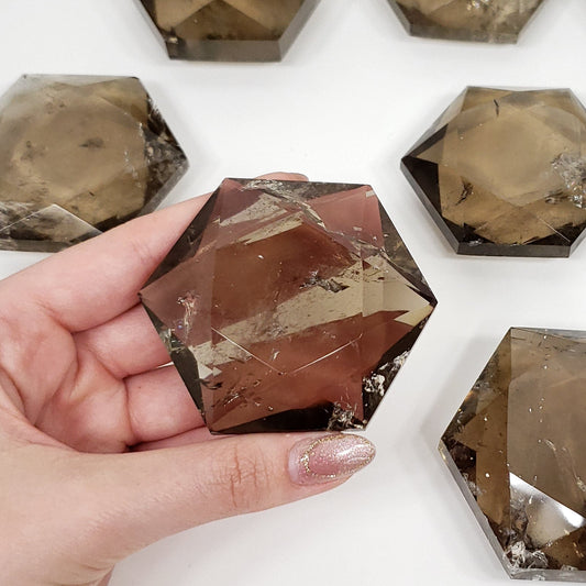 Large Smoky Quartz Hexagon – Balance, Clarity, and Grounded Peace