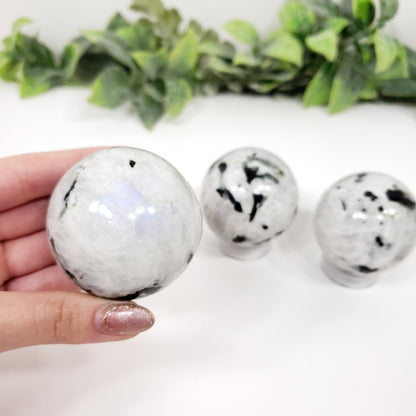 Rainbow Moonstone Sphere 50mm for Intuition and Emotional Balance