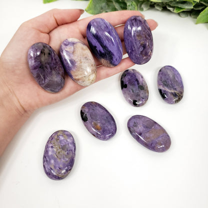 Rare Charoite Oval Pocket Stone