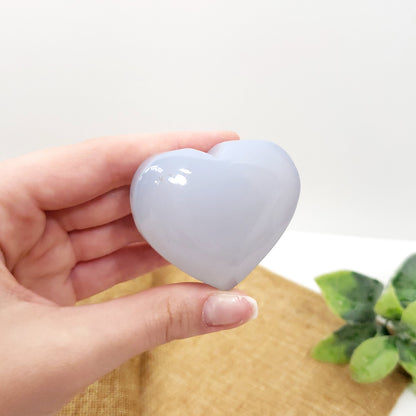 Blue Chalcedony Heart for Inner Peace