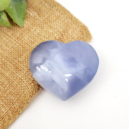 Blue Chalcedony Heart for Calm Communication