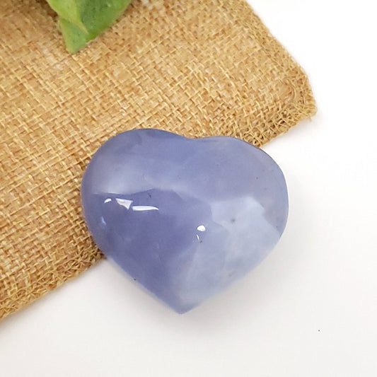 Blue Chalcedony Heart for Calm Communication