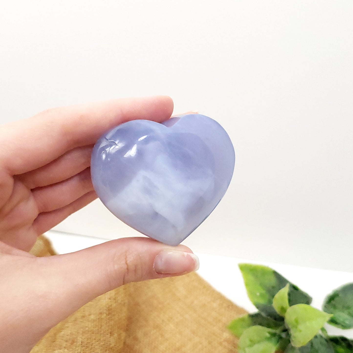 Blue Chalcedony Heart for Calm Communication