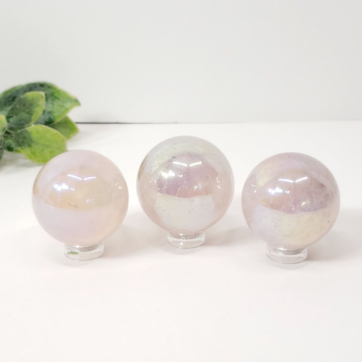 Aura Rose Quartz Sphere | Crystal for Love, Calm and Positive Energy