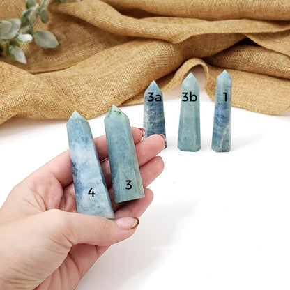 Aquamarine Crystal Points for calm, balance and communication