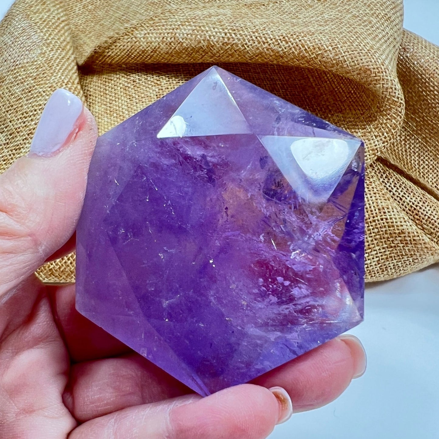Amethyst Hexagon Star of David for Calm and Protection