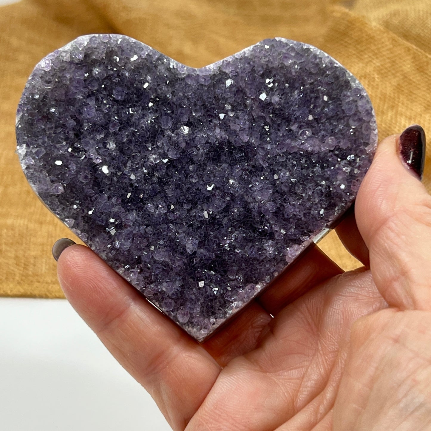 Amethyst Heart Cluster for Heart-Centered Calm and Emotional Support