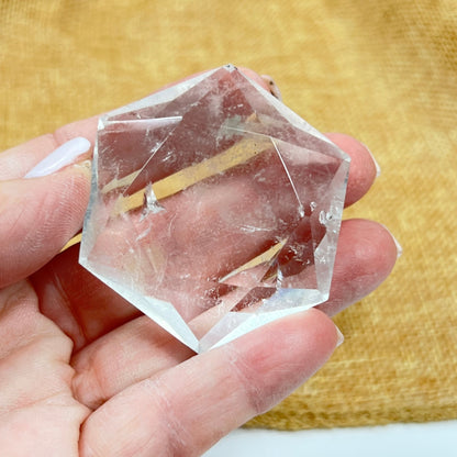 Medium Clear Quartz Hexagon Crystals - High Quality Star of David