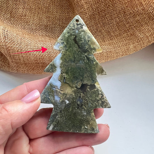 Green Moss Agate Holiday Tree - As-is,