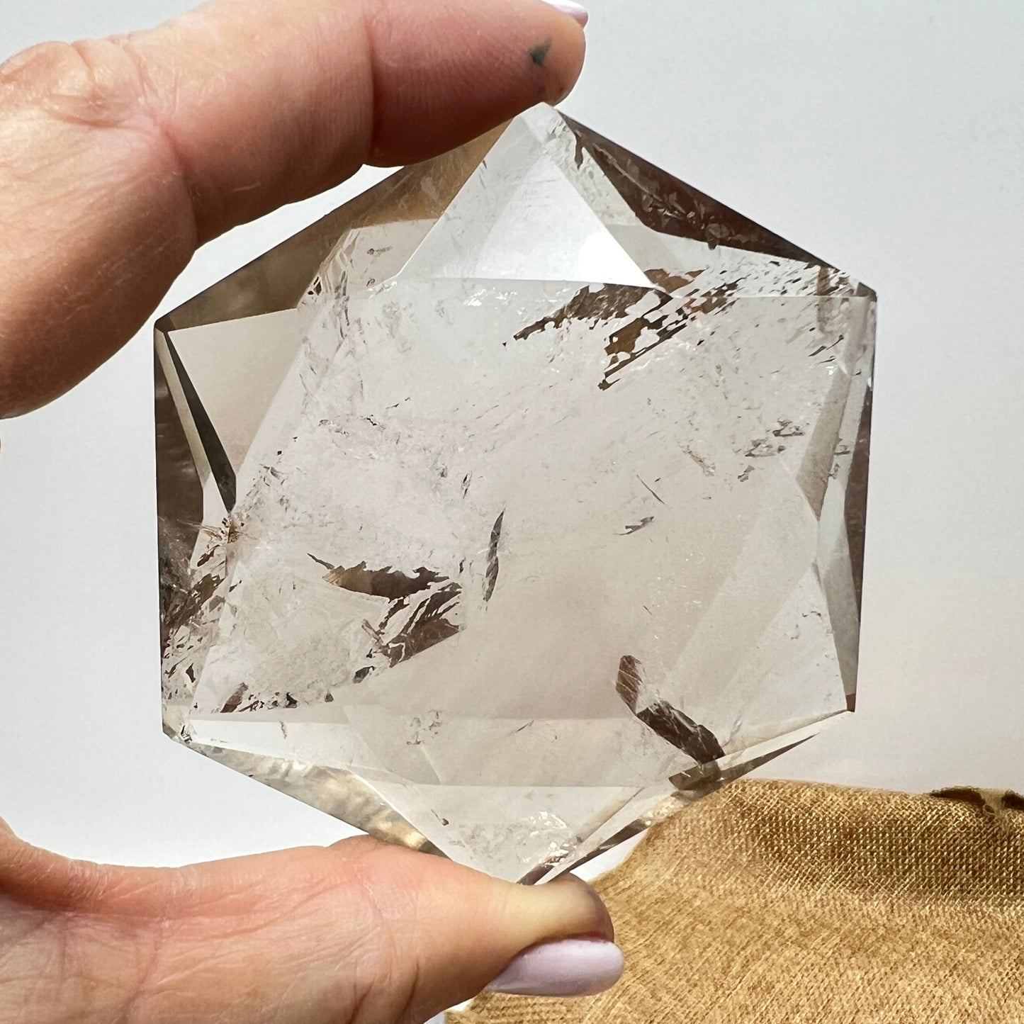 Large Smoky Quartz Star of David – Sacred Geometry for Grounding and Protection