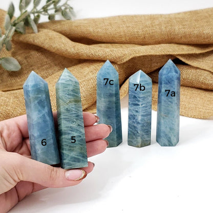 Aquamarine Crystal Points for calm, balance and communication