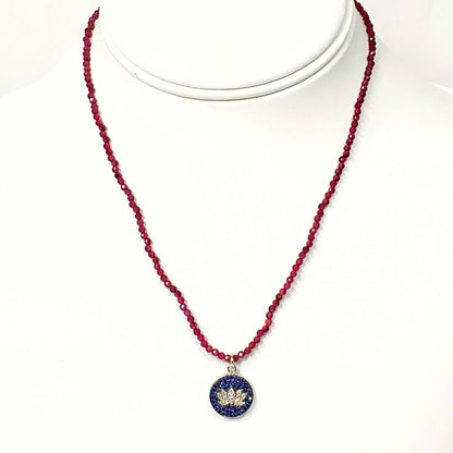 Delicate Sparkling 3mm Garnet Gemstone Necklace