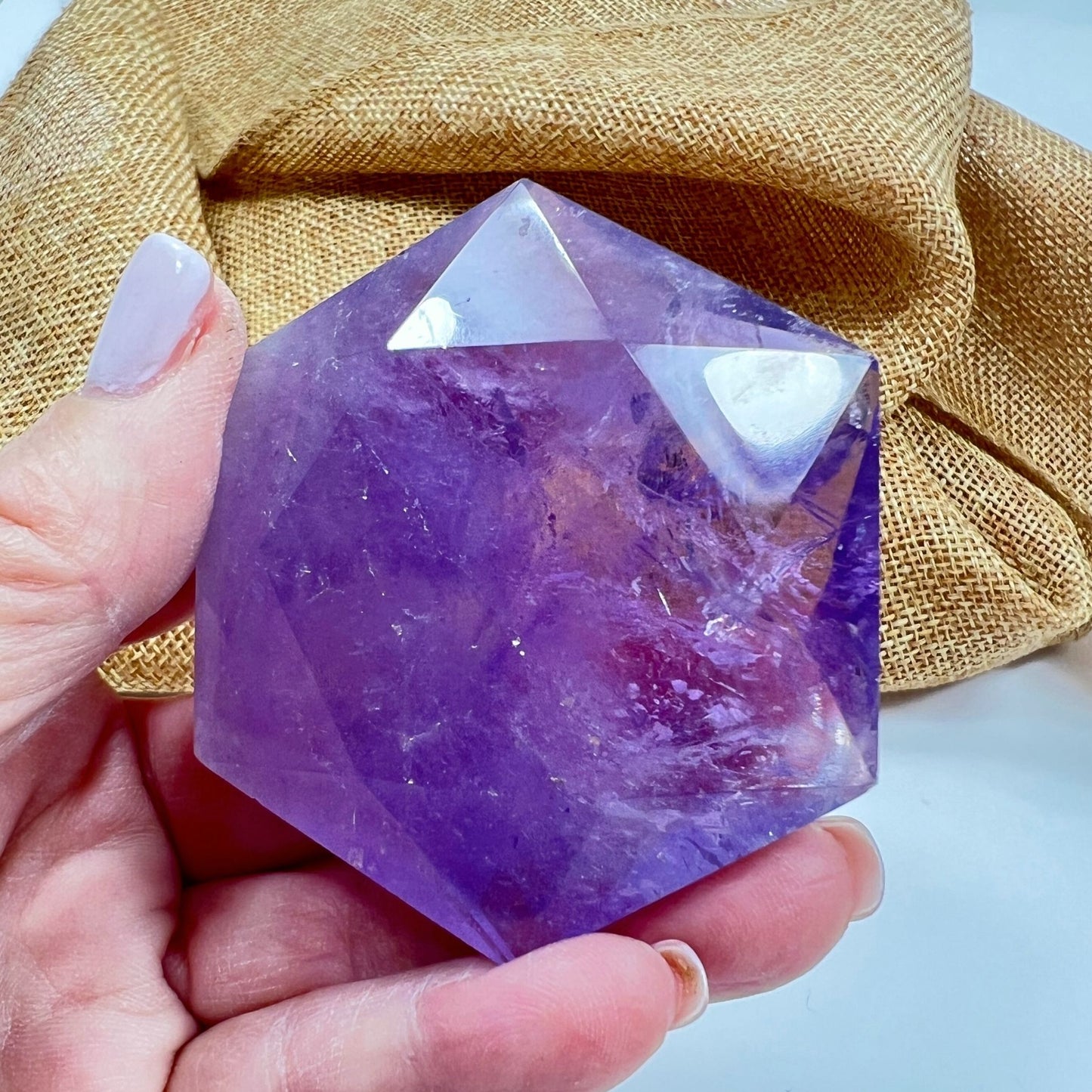 Amethyst Hexagon Star of David for Calm and Protection