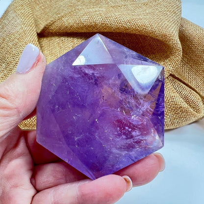 Amethyst Hexagon Star of David for Calm and Protection