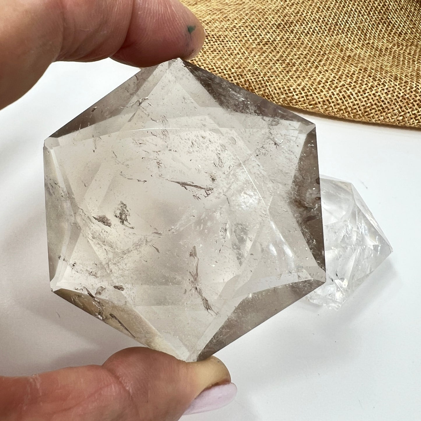 Large Smoky Quartz Hexagon – Balance, Clarity, and Grounded Peace