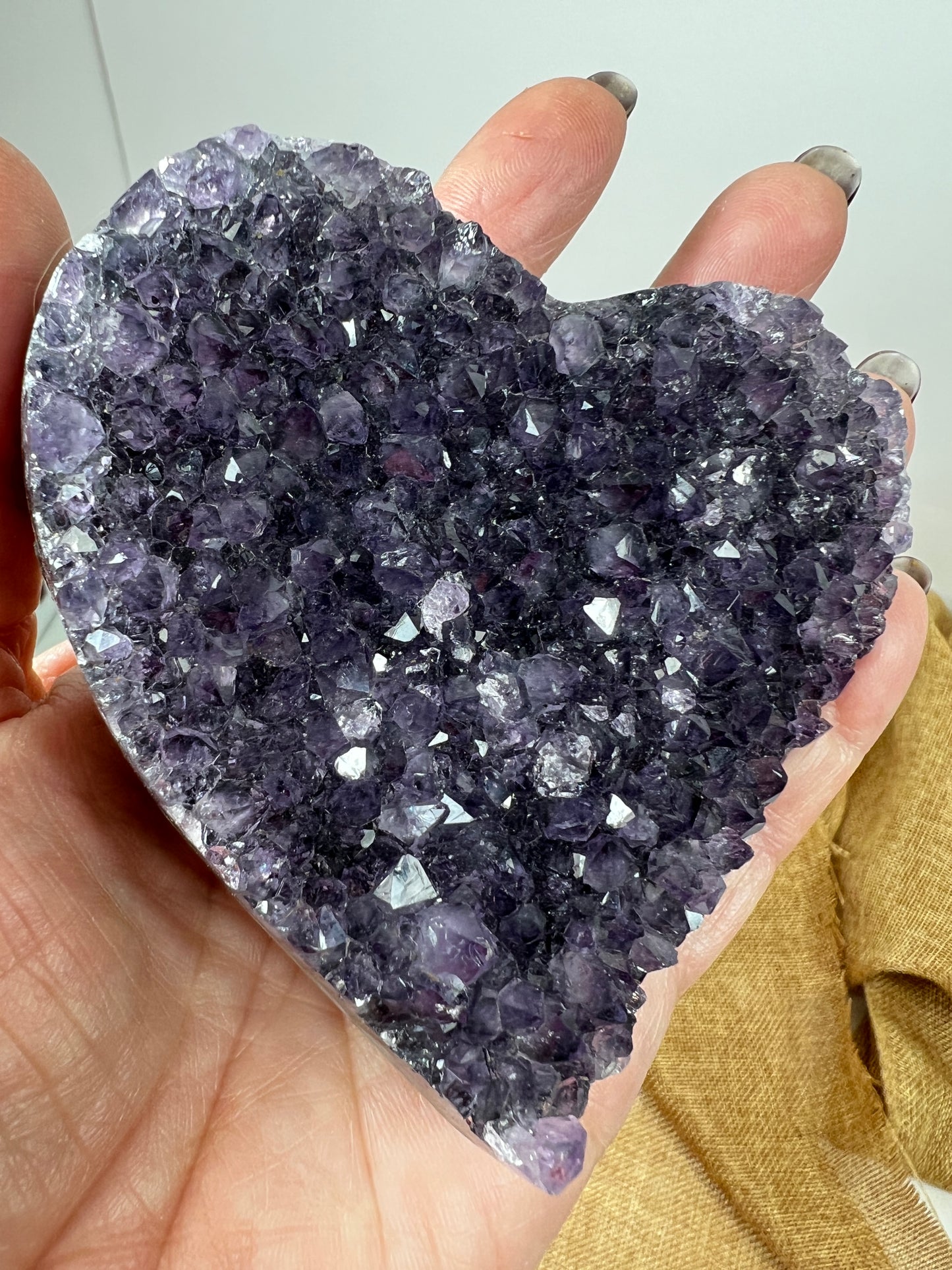 Amethyst Heart Cluster for Peaceful Energy and Emotional Ease