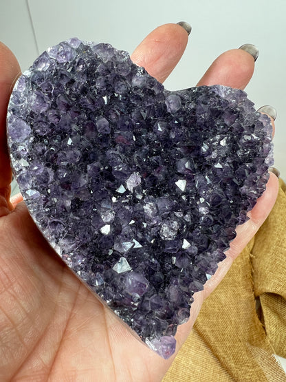 Amethyst Heart Cluster for Peaceful Energy and Emotional Ease
